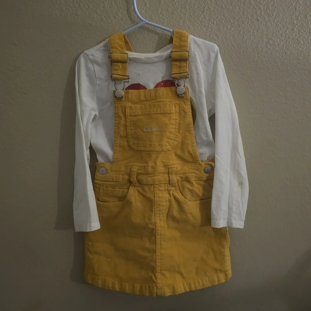 DKNY Mustard Yellow Kids Overall Skirt